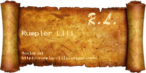 Rumpler Lili névjegykártya
